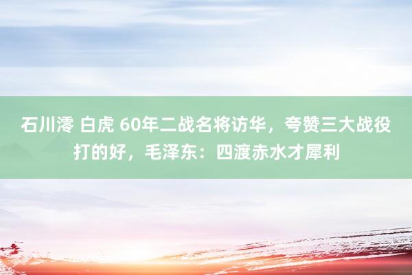 石川澪 白虎 60年二战名将访华，夸赞三大战役打的好，毛泽东：四渡赤水才犀利