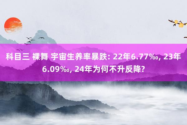 科目三 裸舞 宇宙生养率暴跌: 22年6.77‰， 23年6.09‰， 24年为何不升反降?