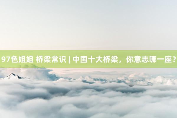 97色姐姐 桥梁常识 | 中国十大桥梁，你意志哪一座？